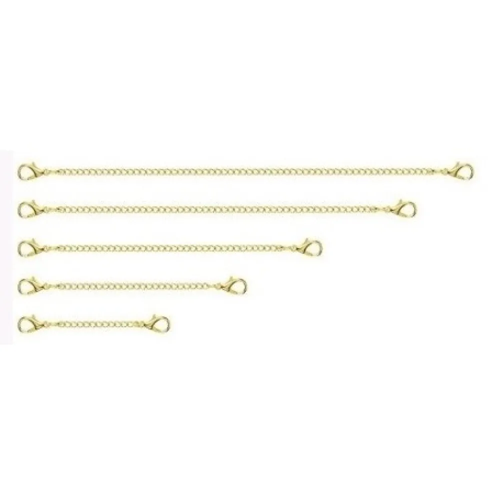 Förlängningskedja Karbinlås Stål Guldpläterat