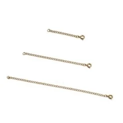 Förlängningskedja Springring Stål Guldpläterat