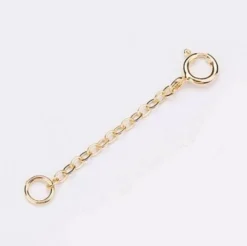 Förlängningskedja Springring Silver Guldpläterat