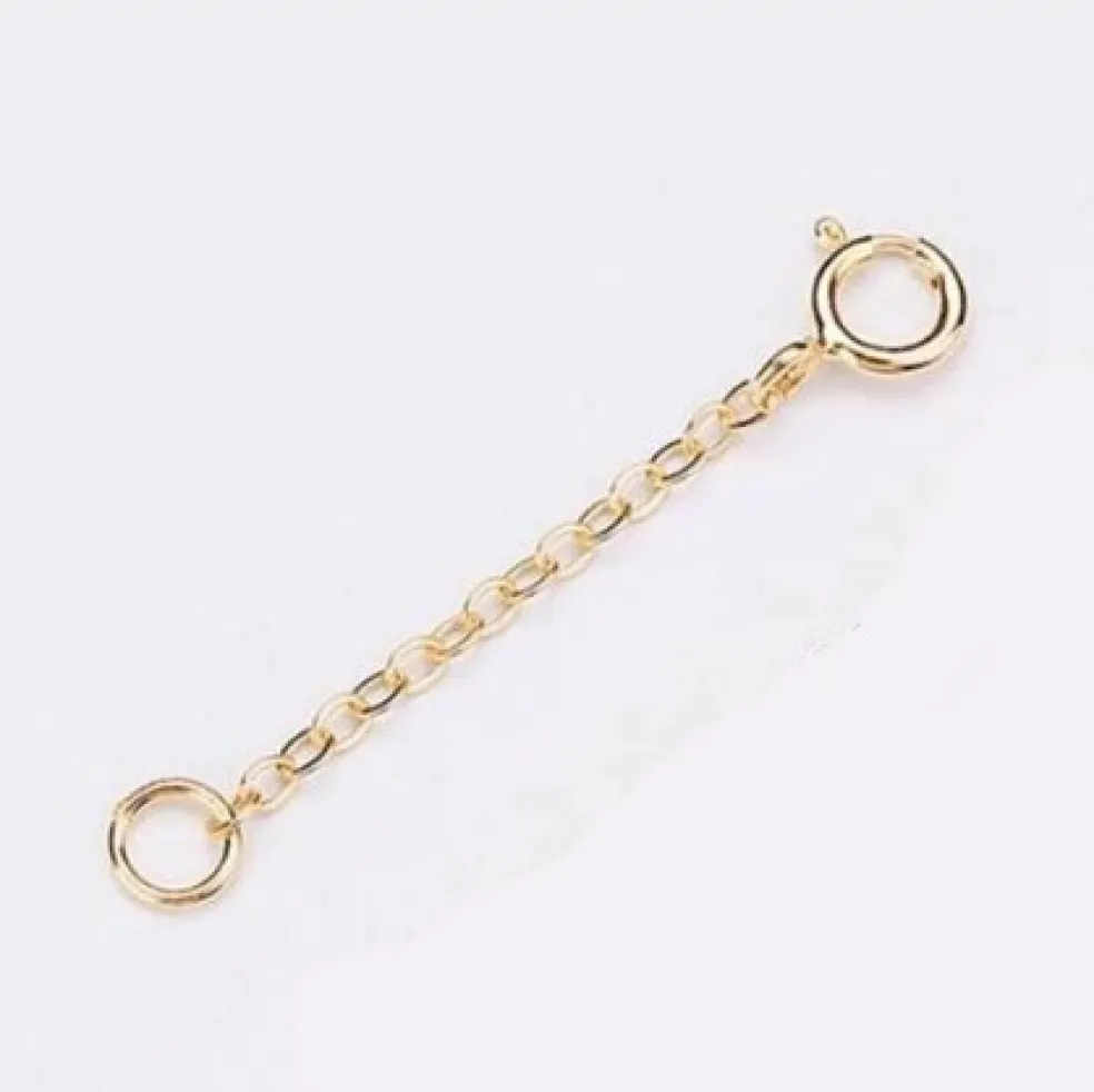 Förlängningskedja Springring Silver Guldpläterat