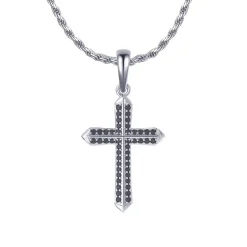 Highnose 925 - Halsband Kors Crystal Silver