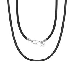 Highnose 925 - Halsband Läder Kors Plain Guld