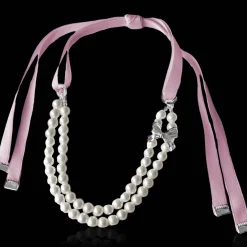 Ioaku - Halsband Amanda Pearl Bow Silver