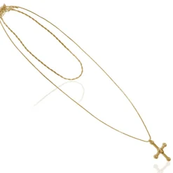 Ioaku - Halsband Berry Cross Guld