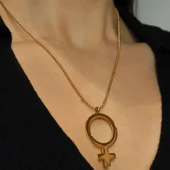 Ioaku - Halsband Sign Kvinna Plain Guld