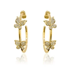 Ioaku - Örhängen Butterfly Hoop Guld