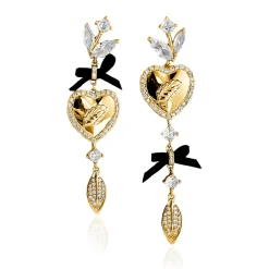 Ioaku - Örhängen Heart of Mistletoe Guld