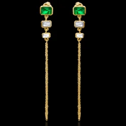 Ioaku - Örhängen Multi Domino Guld Grön