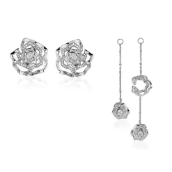 Ioaku - Örhängen Winter Flower Silver