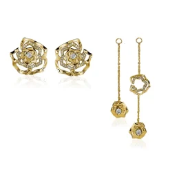 Ioaku - Örhängen Winter Flower Guld