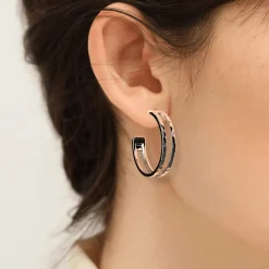 Les Georgettes - Örhängen Pure Martelée Big Silver