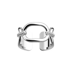 Les Georgettes - Ring 1,2 Chaine Silver CZ