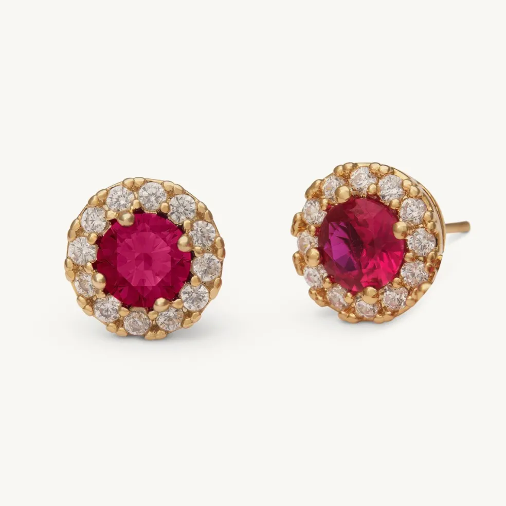 Lily and Rose - Örhängen Laurie Guld Pink Ruby