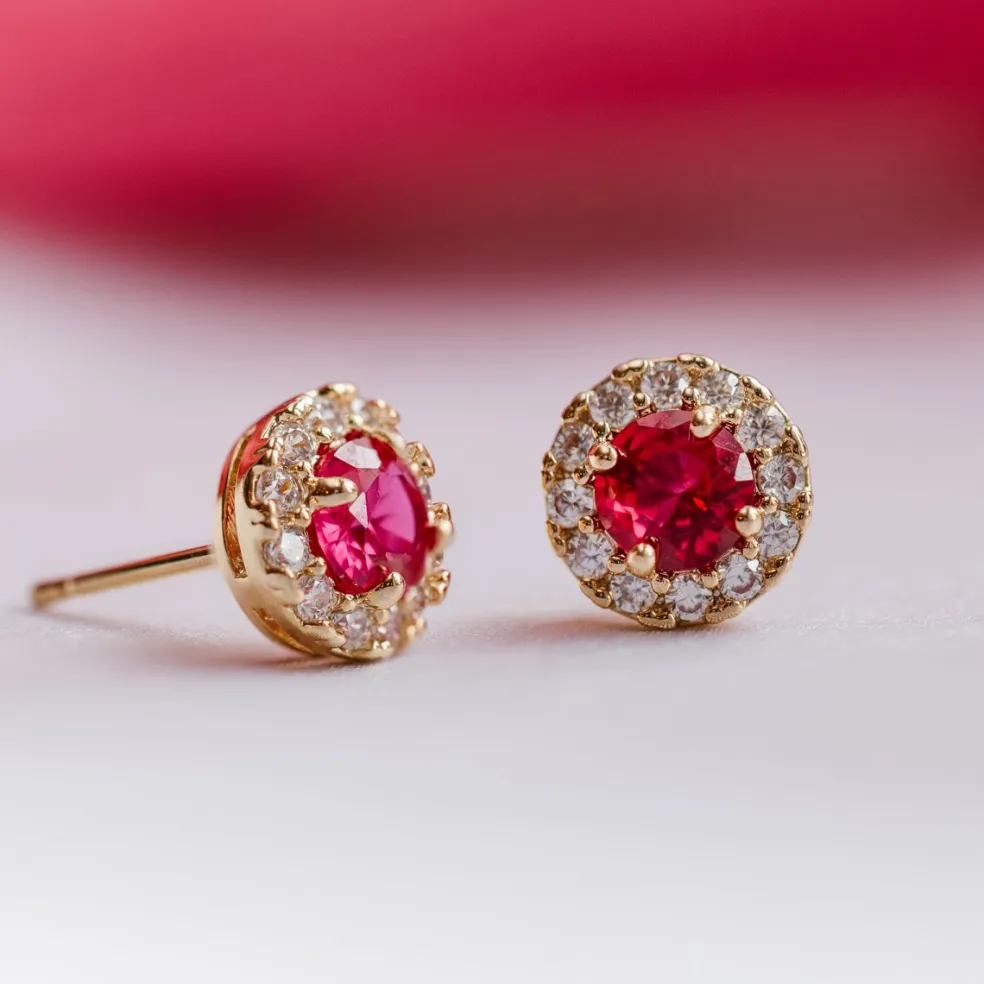 Lily and Rose - Örhängen Laurie Guld Pink Ruby