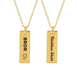 Love Words Jewellery - Halsband Världens Bästa Bror Guld