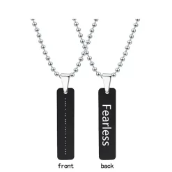Love Words Jewellery - Halsband Stål Fearless Svart