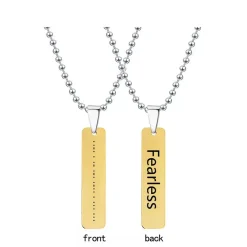 Love Words Jewellery - Halsband Stål Fearless Guld