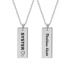 Love Words Jewellery - Halsband Världens Bästa Syster Stål