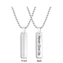 Love Words Jewellery - Halsband Stål Never Give Up Stål
