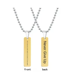 Love Words Jewellery - Halsband Stål Never Give Up Guld