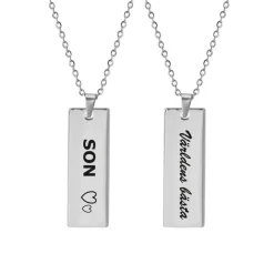Love Words Jewellery - Halsband Världens Bästa Son Stål