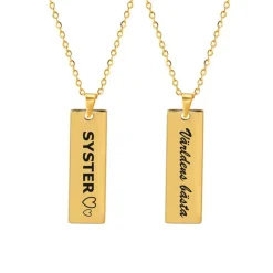 Love Words Jewellery - Halsband Världens Bästa Syster Guld