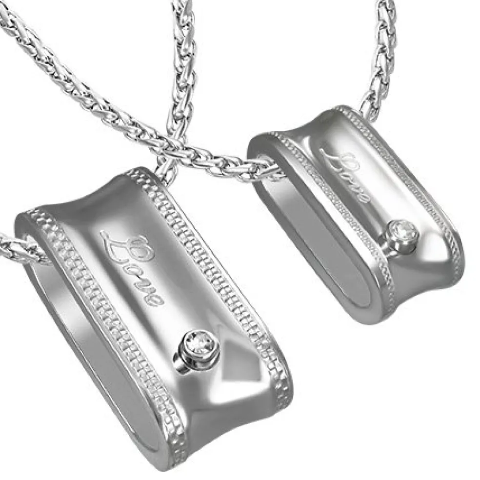 Love Words Jewellery - Parsmycken Halsband 2st Love CZ