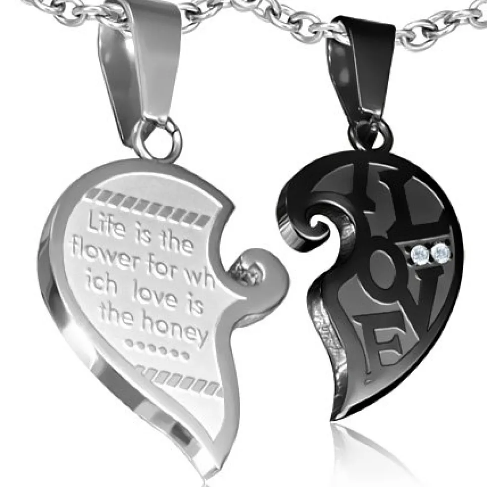 Love Words Jewellery - Parsmycken Halsband 2st I Love