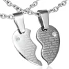 Love Words Jewellery - Parsmycken Halsband 2st Delat Hjärta Text
