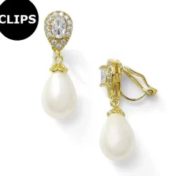 Mariell - Örhängen CLIPS Pearldrop Guld