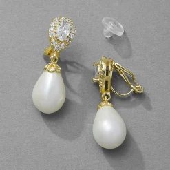 Mariell - Örhängen CLIPS Pearldrop Guld