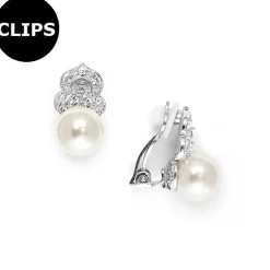 Mariell - Örhängen CLIPS Vintage Vit