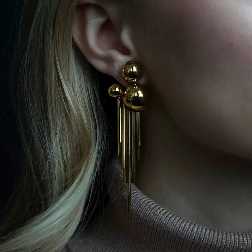 Sägen - Örhängen Solar Cluster Guld