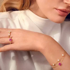 Sif Jakobs - Armband Ellera Quadrato Guld Rosa