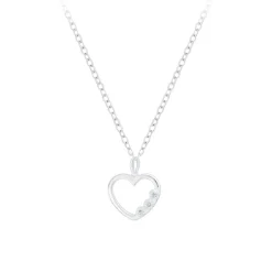 The Botilda - Halsband Plain Hjärtkontur CZ Silver