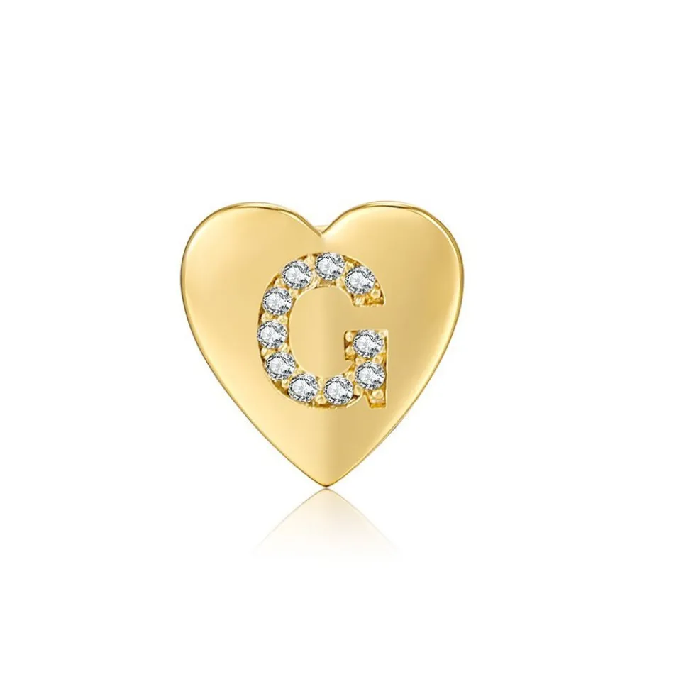 The Botilda - Örhänge Singel Bokstav G Hjärta Guld