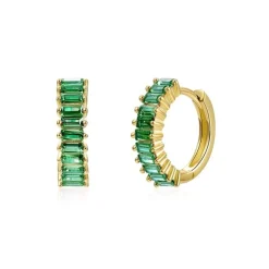 The Botilda - Örhängen Baguette Guld Grön