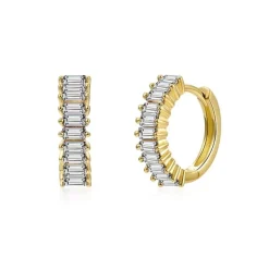 The Botilda - Örhängen Baguette Guld Klar