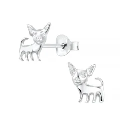 The Botilda - Örhängen Chihuahua Silver