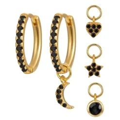 The Botilda - Örhängen Hoop Mix Guld Svart