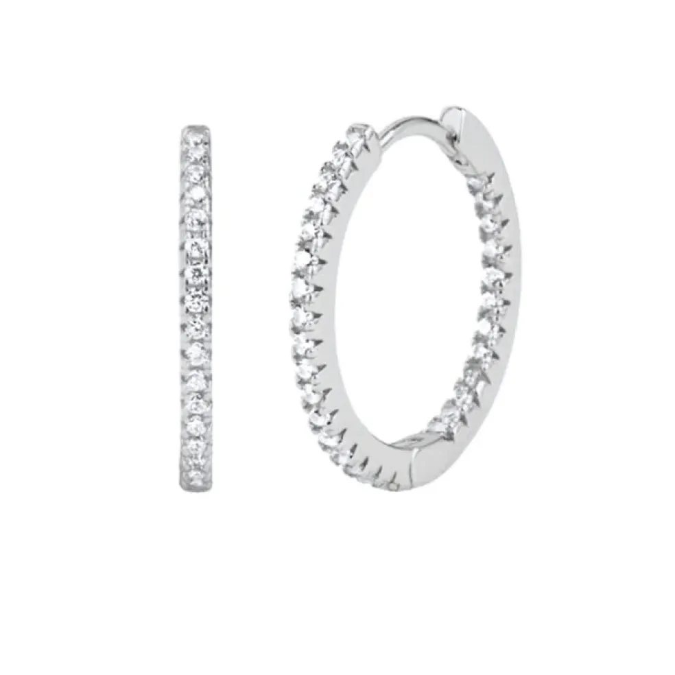 The Botilda - Örhängen Hoop Smal Silver Klar