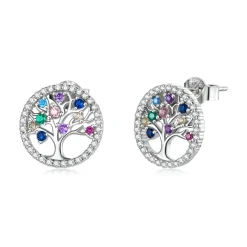 The Botilda - Örhängen Livets Träd Silver Mix