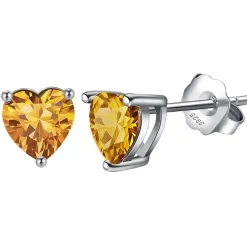 The Botilda - Örhängen Månadshjärta November Silver