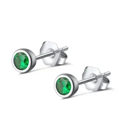 The Botilda - Örhängen Månadssten Mini Maj Silver