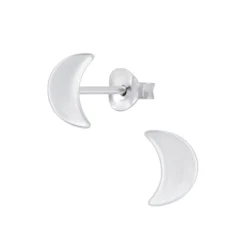 The Botilda - Örhängen Måne Plain Silver