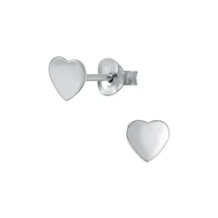 The Botilda - Örhängen Plain Hjärta Silver