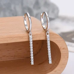 The Botilda - Örhängen Ring Line Silver Klar