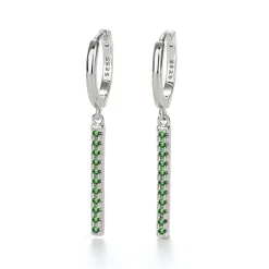 The Botilda - Örhängen Ring Line Silver Grön