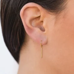 The Botilda - Örhängen Ring Line Silver Grön