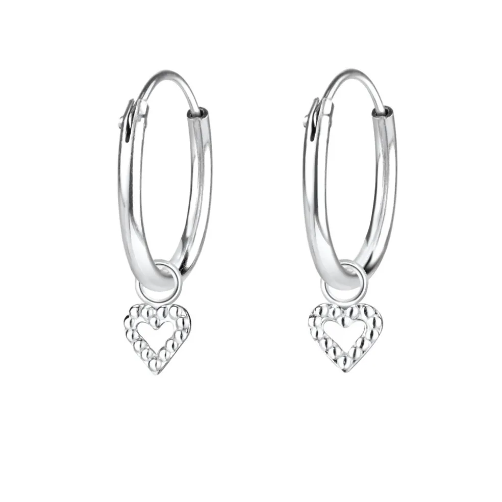 The Botilda - Örhängen Ring Hjärta Mini Silver